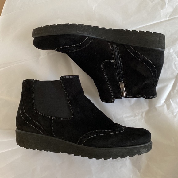 Ara black suede fleeces lined booties - Picture 4 of 15